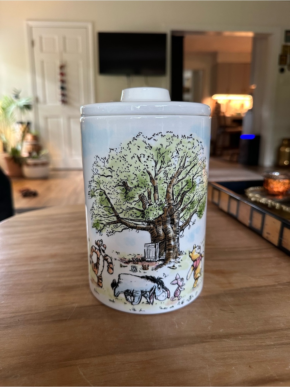 Winnie the Pooh Ceramic Canister “ I always enjoy a little something about now”